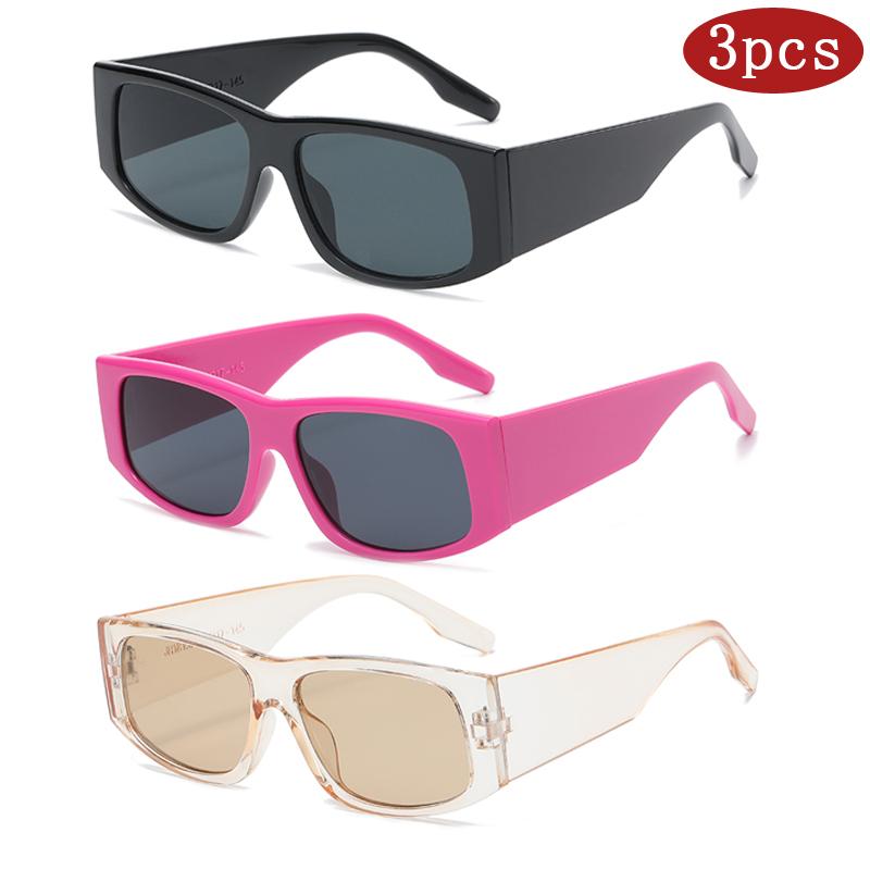 1/3pcs Fashion Small Frame Square Sunglasses Woman Luxury Brand Small Rectangle Glasses Female Colorful Simple Design Eyewear