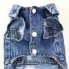 Pet cat small dog Yorkshire puppy dog clothes daisy denim vest vest spring and autumn