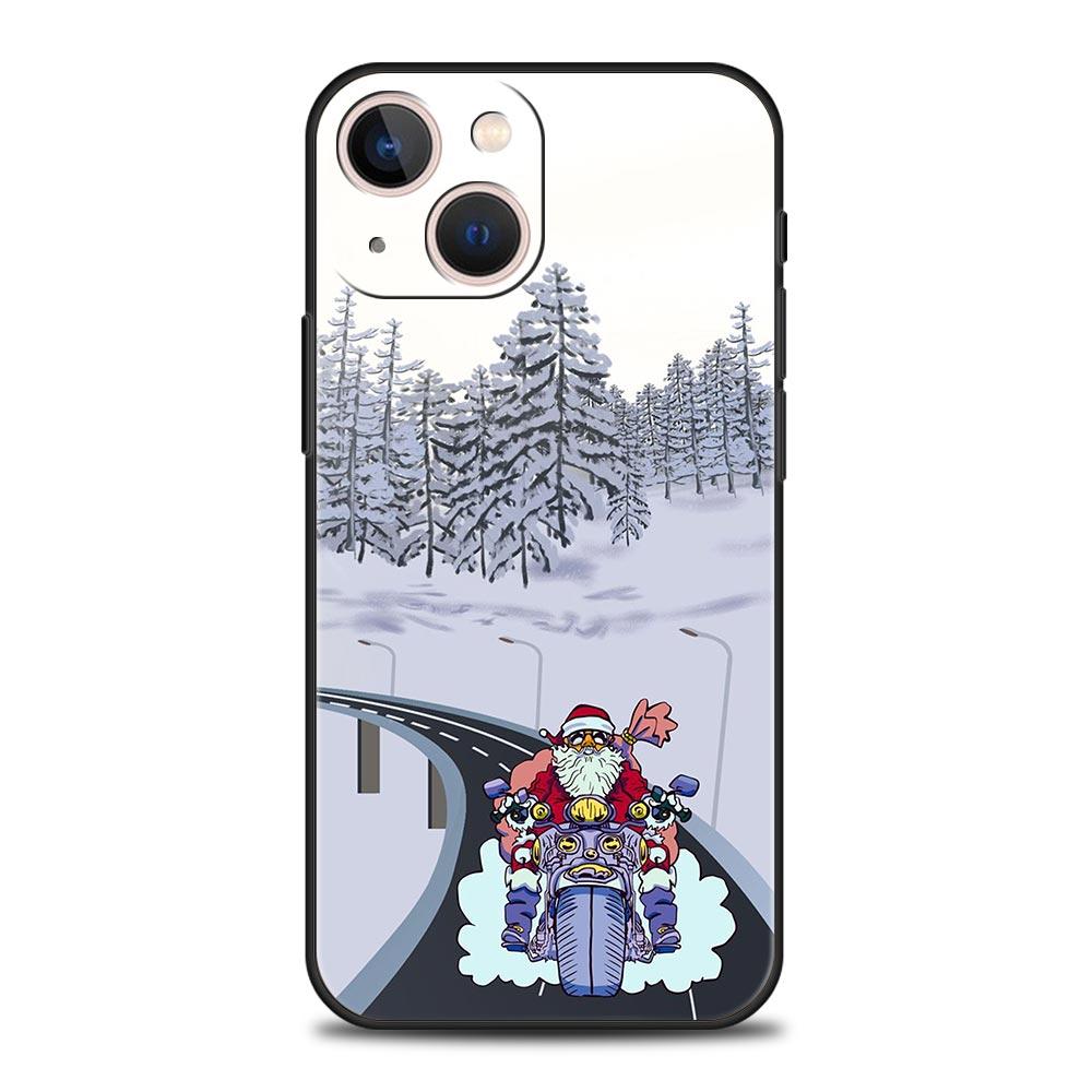 Christmas New Year Phone Phone Case For iPhone Apple 15 14 13 12 11 Pro Max Mini 7 8 Plus XR XS X SE 2020 Black Silicone Cover