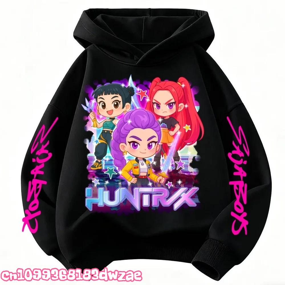 KPop Devil Hunter Rumi Derpy Cartoon Girl Boy Hooded Sweatshirt Warm Children's Wave Fashion Casual Top Casual Girl Clothing