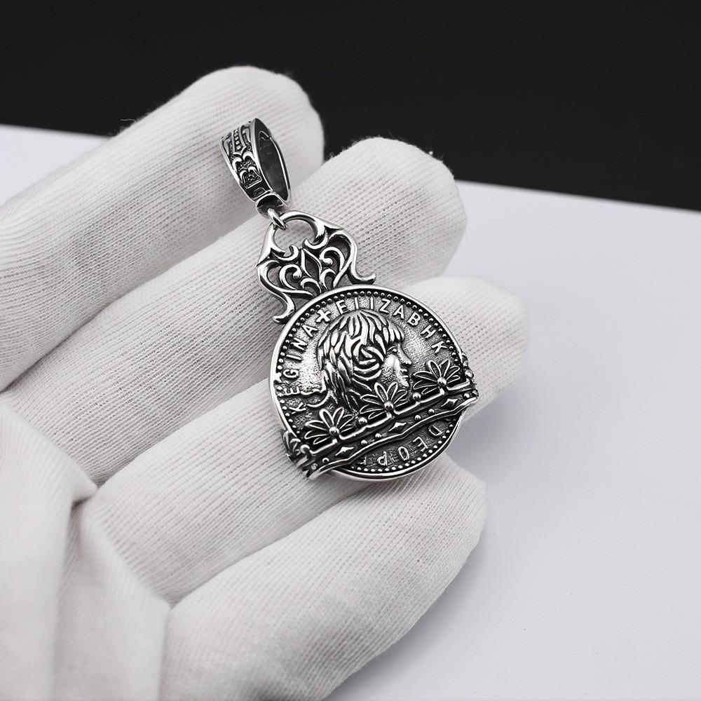 Vintage Distressed Universal Fishtail Clasp Thai Silver Necklace for Men and Women