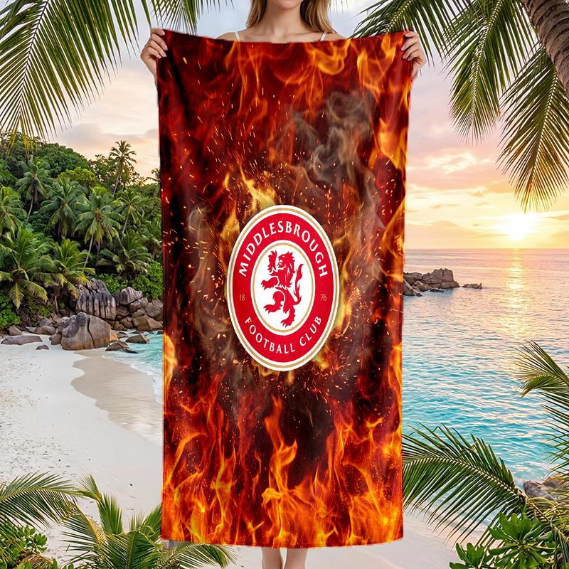 Middlesbrough FC print Quick Dry Beach Towel Microfiber Absorbent Portable Travel Swimming Towel