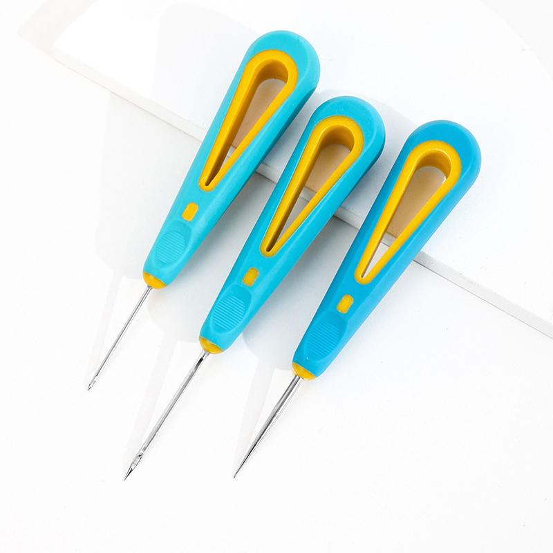 Lezna Para Reparar Zapatos de Cuero Costura Herramienta de Zapatero Manualidades DIY Recta Curva y Aguja de Gancho con Agujero Perforador Punzón Costurero