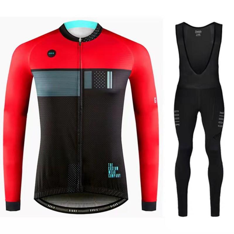 Men Women Cycling Jersey Set Long Sleeve Breathable Mountain Bike Outfit Sportswear