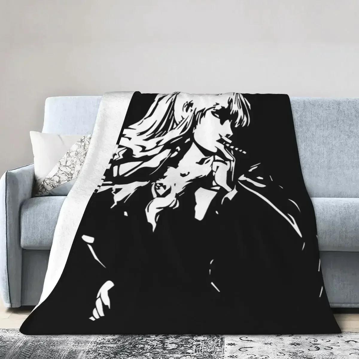Black Lagoon Balalaika Blanket Soft Warm Flannel Throw Blanket Bedspread for Bed Living room Picnic Travel Home Couch 75X95CM