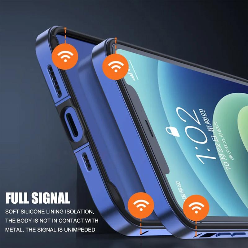 Hybrid Silicone Frame Aluminum Metal Phone Case For iPhone 17 16 15 14 13 12 Pro Max Better Heat Bumper