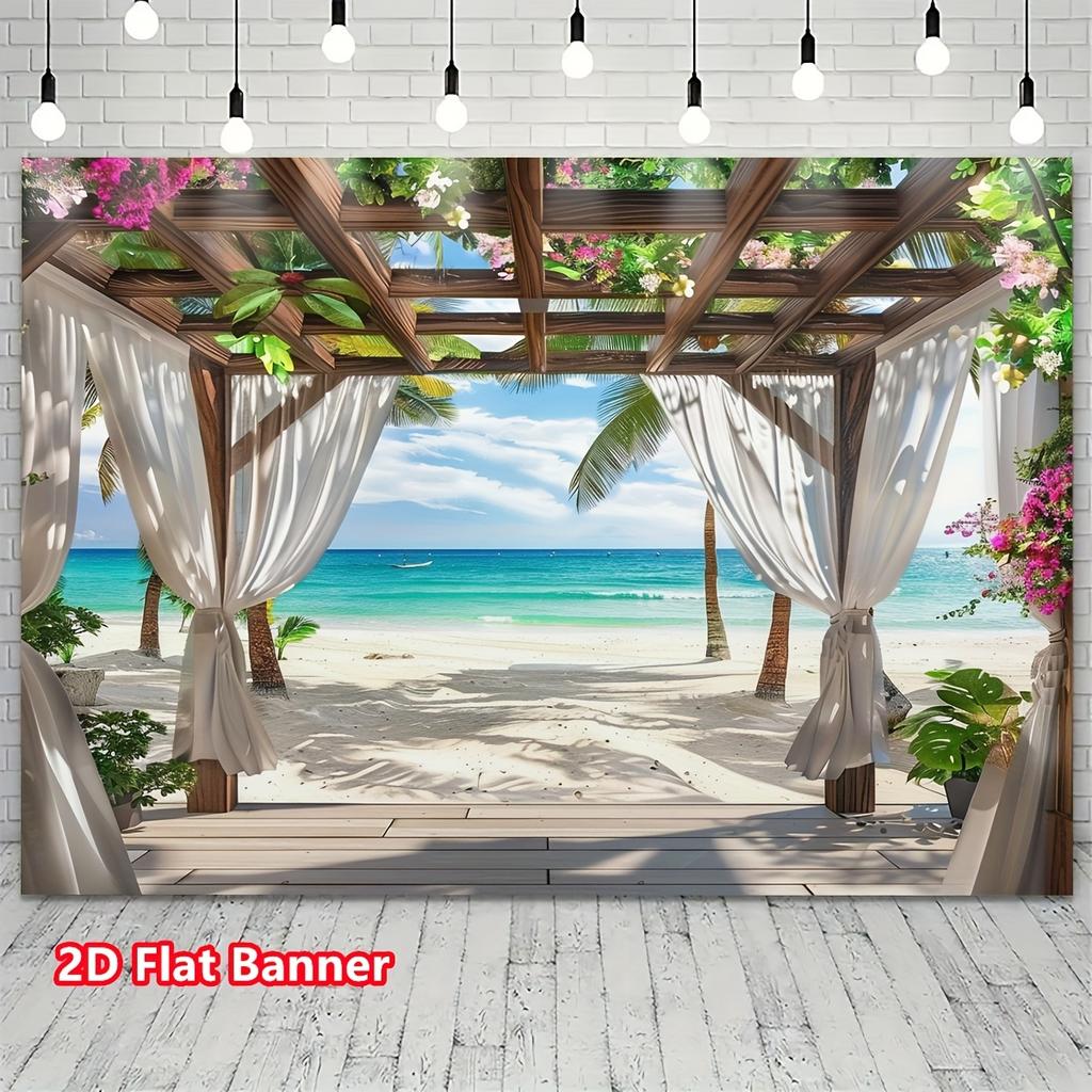 1Pcs Hawaiian Beach Tropical Decoration Background Bedroom Backdrop Decorations For Photo Studio Photo Booth Christmas Party