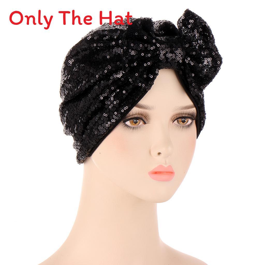 Summer Ladies Turban Head Wrap With Butterfly Bow And Sparkle Accents For Casual Wear