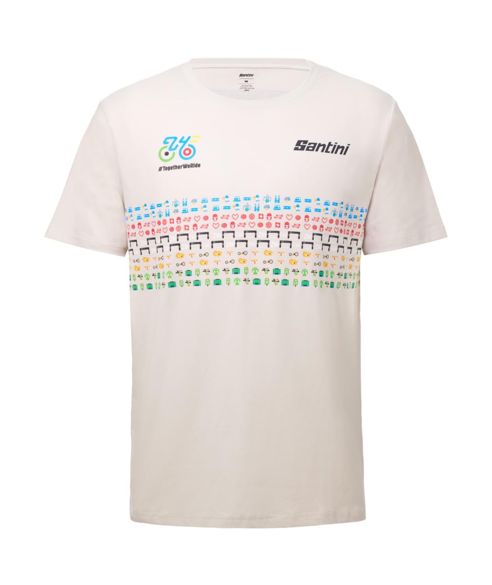 

Santini UCI Road and Para-Cycling Zurigo T-Shirt 2024 Gray, Short Sleeve