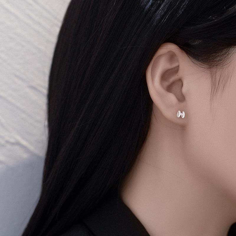 Banyan Tree S925 Silver 'H' Diamond Earrings for Women - Elegant and Versatile for Daily Wear.