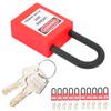 10 Sets 38mm Lockout Lock Dustproof Nylon Industrial Engineering Insulation Security Tool for FactoriesRed
