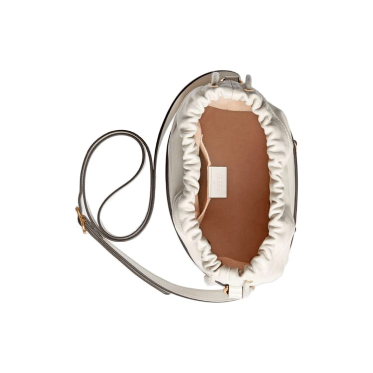 GUCCI Horsebit 1955 Leather Bucket Bag, Shoulder Bag, Crossbody Bag Women's White 602118-1DBLG-9022