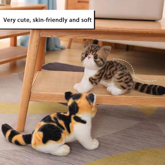 Simulated Kitten Plush Doll Lifelike Stuffed Animal with Air-Purifying Bamboo Charcoal Skin-friendly Cat Plushies Gifts for Girls Boys