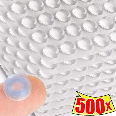 500/50pcs Self-Adhesive Clear Door Stop Rubber Damper Buffer Cabinet Bumpers Silicone Pads Furniture Protective Anti Slip Mat