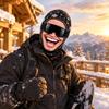 Maschera da sci integrale novità con stampa 3D di vecchio, antivento invernale per il freddo, occhiali da sole non inclusi