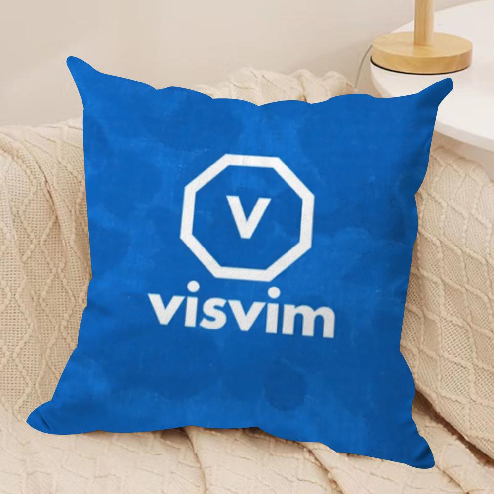 Brand Design V-Visvim Cushion Cover Soft Plush Fabric Double-Sided Printed Sofa Cushion Cover for All Seasons Home Decor Gift
