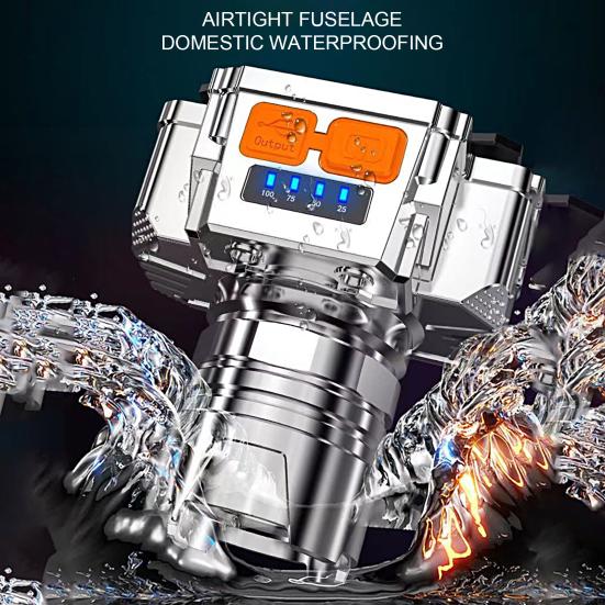 1 Set Fishing Miner Lamp High Brightness Rechargeable Smart Battery Display Illumination Head-mounted Small Flashlight for Outdoor