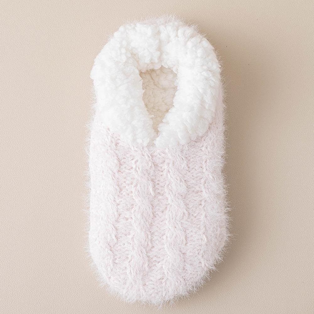 

Warm Thickened Lamb Velvet Socks Solid Colors Anti-Slip Winter Socks Indoor Low Tube Floor Socks Women One Size