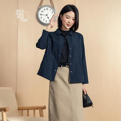 YUN Yun Early Spring 1116 New Solid Color Shirt Cardigan Casual Retro Top Design Sense Niche Shirt