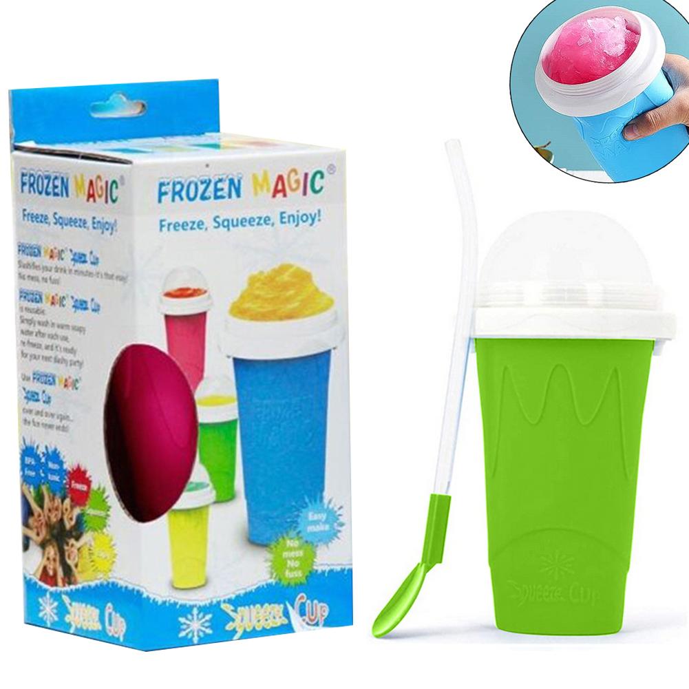 Schnellgefrorene Smoothie-Becher, Slushy-Eismaschine, Milchshake-Kühlbecher, Silikon-Squeeze-Slushy-Becher, DIY, selbstgemachte Gefriergetränke