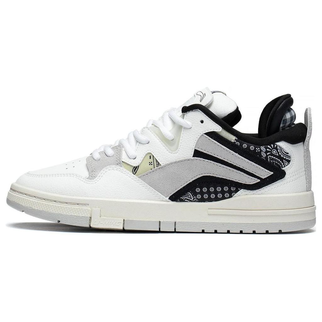 New LiNing Wave Pro Anti Slip Wear Resistant Low Top Skateboard Shoes Women's White Gray Black AECT010-3