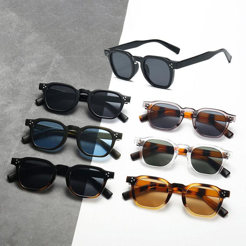 Klassische Nieten Luxusmarke Designer Quadratische Sonnenbrille Damen Für Herren Beliebt Vintage Punk Outdoor Fahren Leopard Sonnenbrille