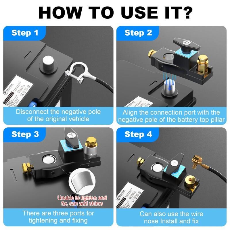 1PCSHeavy Duty Battery Disconnect Switch High Current Master Power Cut Isolator Kill Switch For Car RV And Boat Battery Shut Off