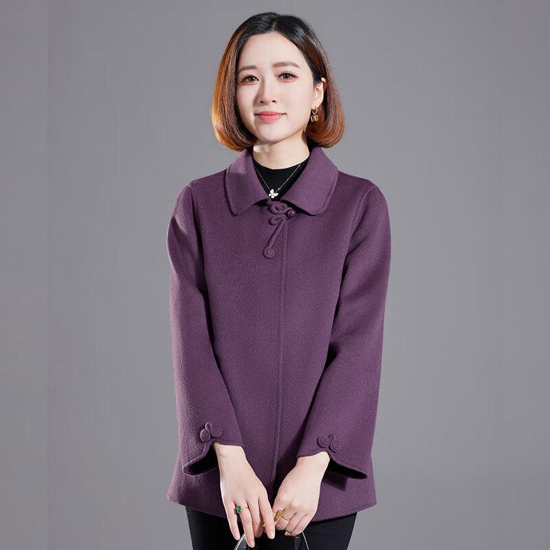 

Женское короткое пальто FengXun из 100% двухсторонней шерсти 4XL