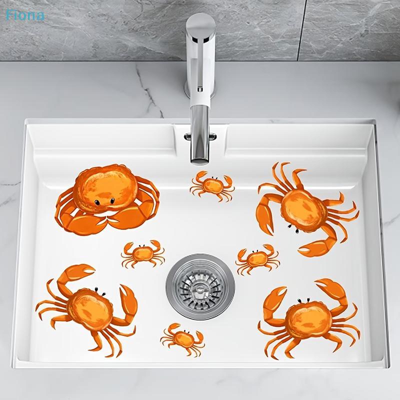 Lucky Koi And Floral Washbasin Sticker Self-Adhesive Waterproof Removable Bathroom Sticker, Wall Bathroom Sink Decal Home Decor