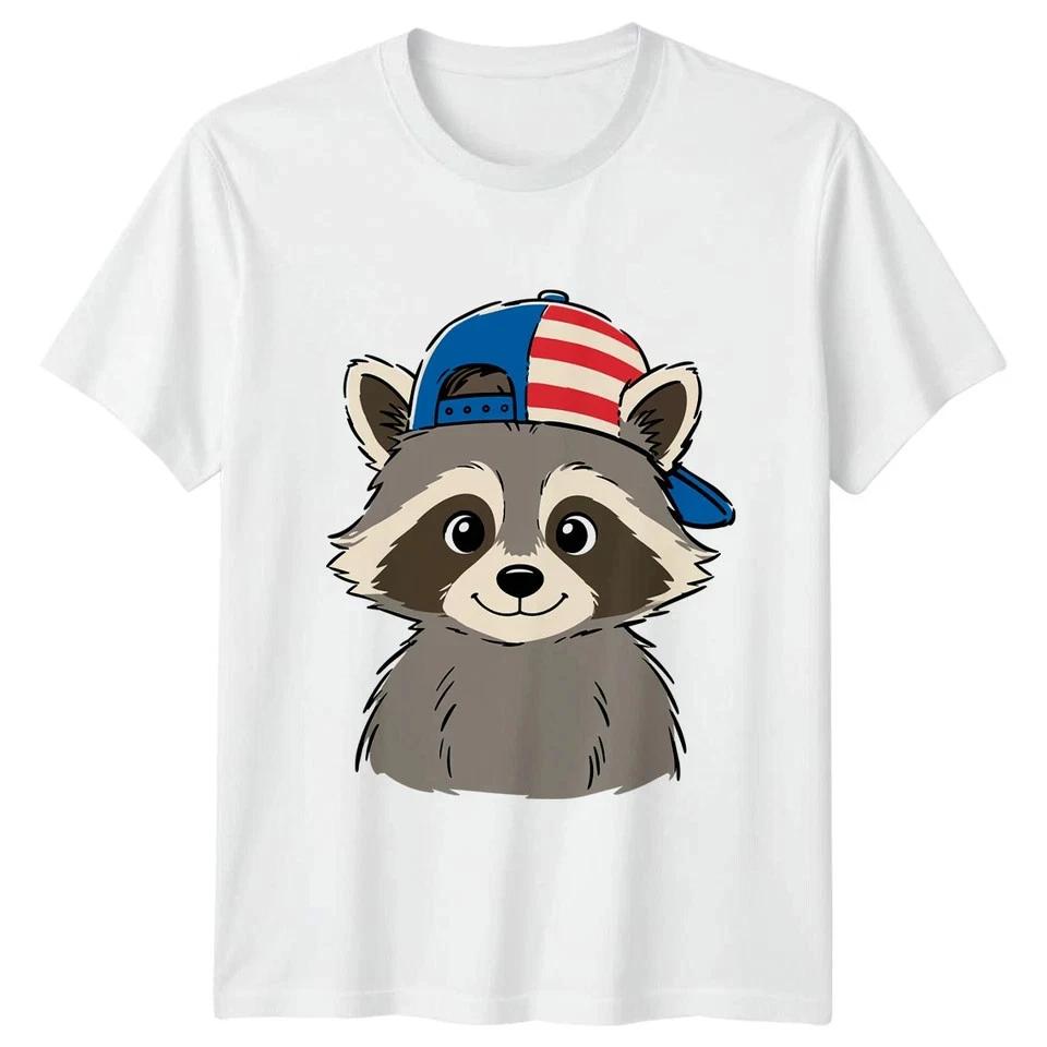 Patriotic Raccoon Unisex T Shirt 4th Of July Gift S