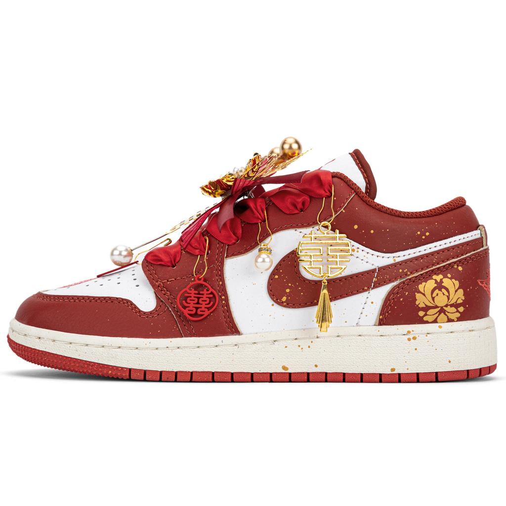 Jordan Air Jordan 1 Low Top Vintage Basketball Shoes Women's Red FJ3465-160(Team18-SBOX)