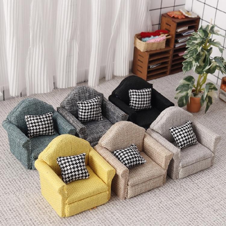 Dollhouses Plush Miniature Sofa Furniture For Toyhouses Jewelry Box Design Safe Childrens Play