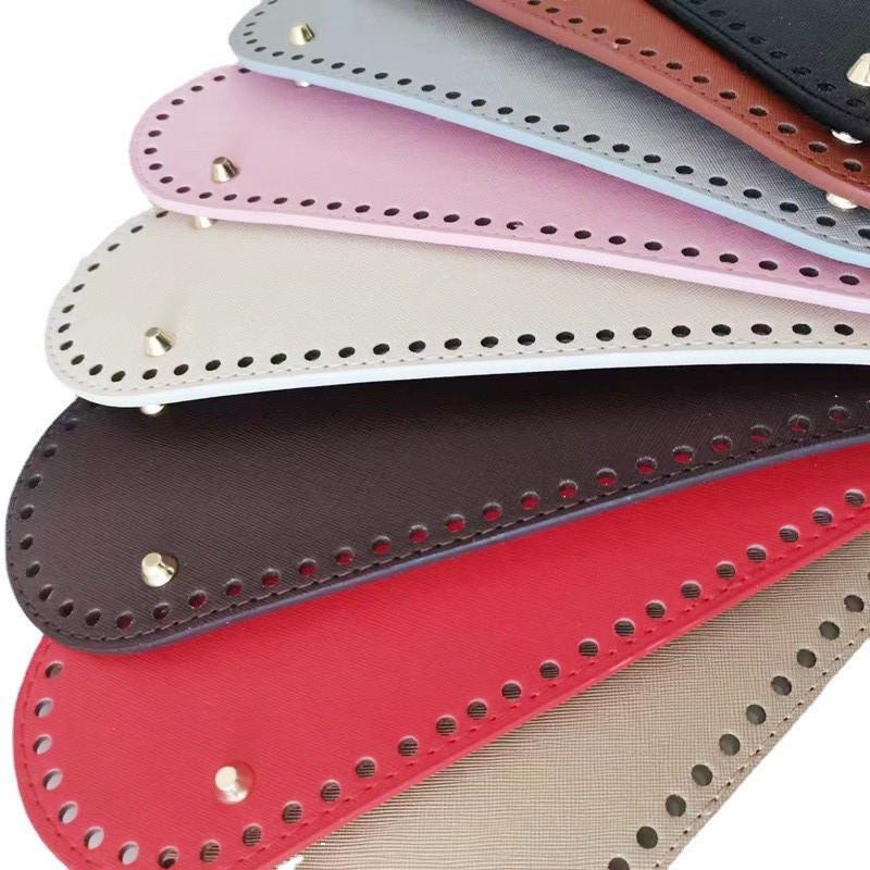 Handmade Woven PU Crossgrain Oval Bag Base, 30x10cm