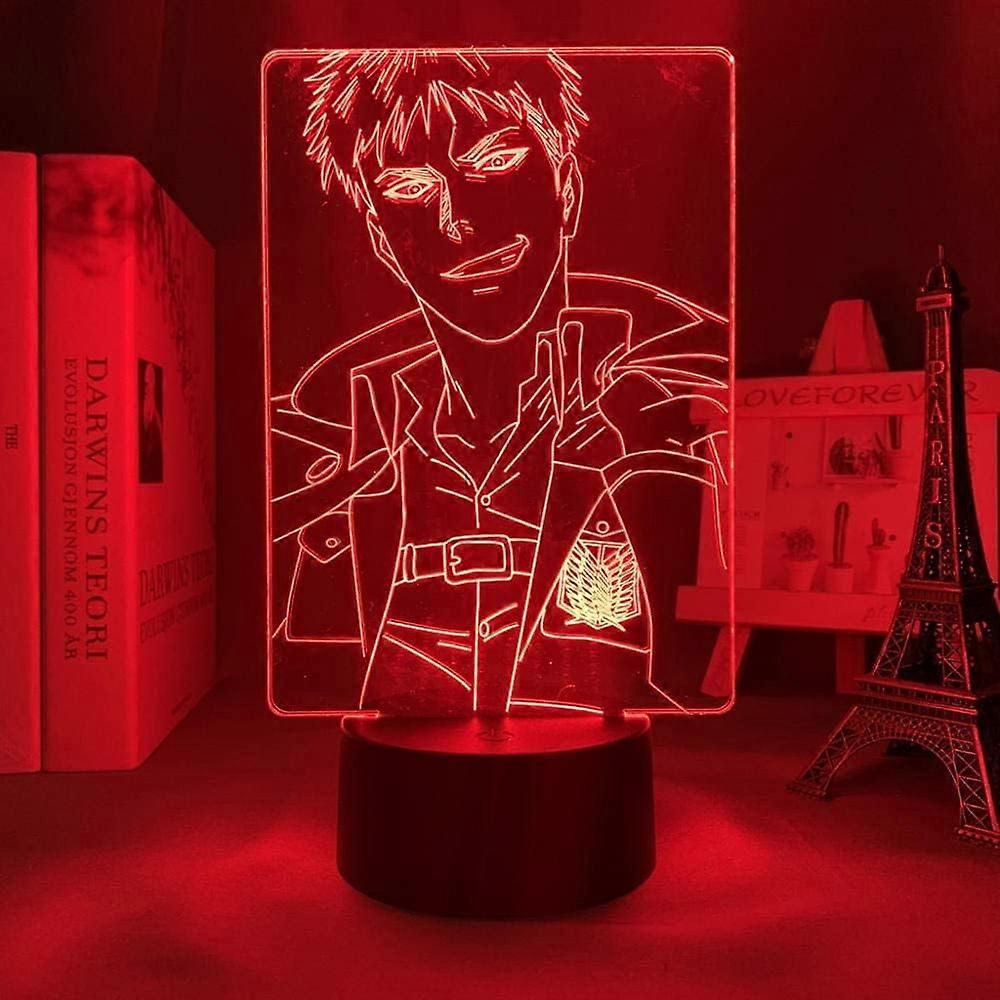 SCSYV 3D Night Light Anime Illusion Attack On Titan Jean Kirstein Light for Bedroom Decoration Kids Gift Attack On Titan LED Night Light Lamp Led Nigh