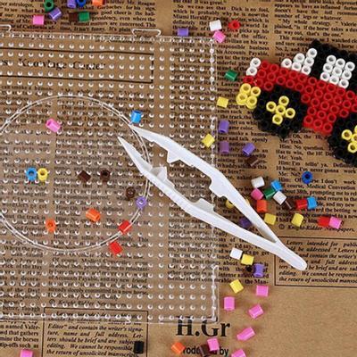2Pcs  Kids Craft Anti-Slip Tweezers for Perler Beads Pegboard