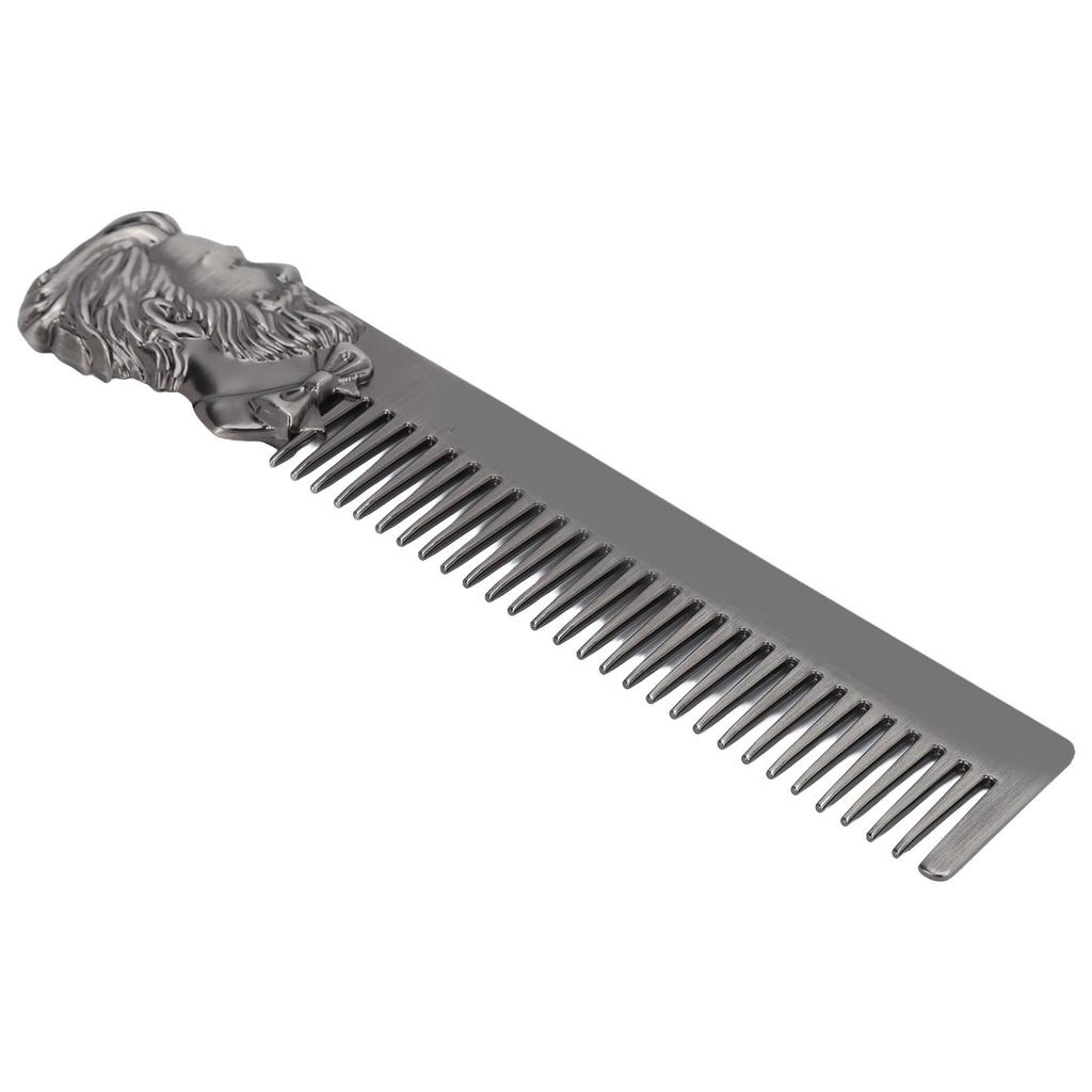Pettine per Capelli e Barba in Lega di Zinco Portatile Incisione Tridimensionale Vintage per Salone di Bellezza Casa