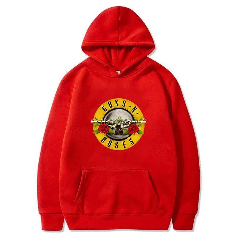 Herren Guns N Roses Bedruckte Hoodies Baumwolle Hardrock Band Herren und Damen Pullover Hip Hop Musik Kleidung Hoodies Herren Moleton