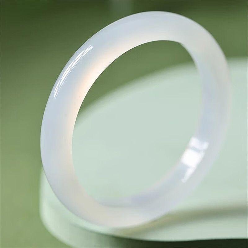 White Moonlight Jade Marrow Bracelet, Agate Bracelet, Jade Bracelet, Children's Style, Ice Seed, Lychee Jelly, Temperament Crystal