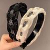 Soft Fabric Rhinestone Headband Twisted Knotted Braided Hairband High Cranial Hair Hoop  Yoga