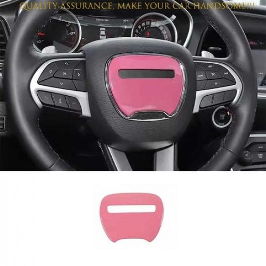 For Dodge Challenger 2015-2023 Light Pink Steering Wheel Horn Ring Cover Trim