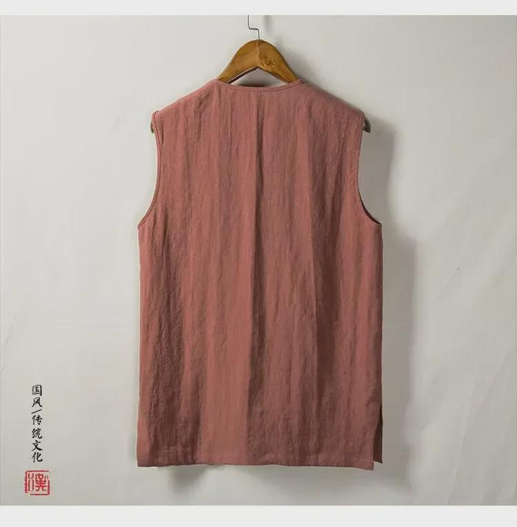 Men's Retro Style Loose Cotton & Linen Sleeveless Vest
