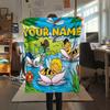 1PC Custom Name Maya the Bee Patterned Flannel Blanket Suitable For All Seasons for Home Decor Warmth and Comfort Gifts Holiday Present