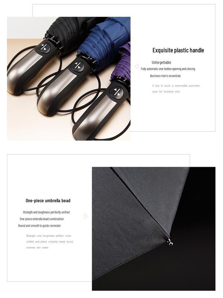 Dual-Use 10-Rib Folding Umbrella with Sun Protection & Anti-UV for Two People, Suitable for Sunny & Rainy Days with Custom Logo Option