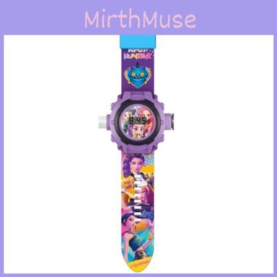 Kpop Demon Hunters Childrens Cartoon Electronic Watch With Projection And 24 Images For Learning And Play