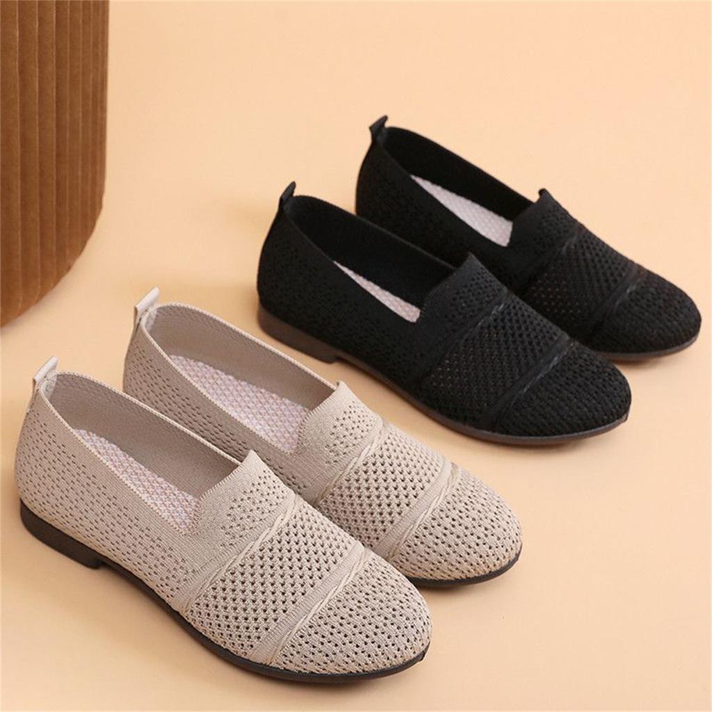Women Slip On Casual Shoes Breathable Mesh Loafers Lightweight Wide Fit Flat Comfort Walking Shoes for Everyday Wear