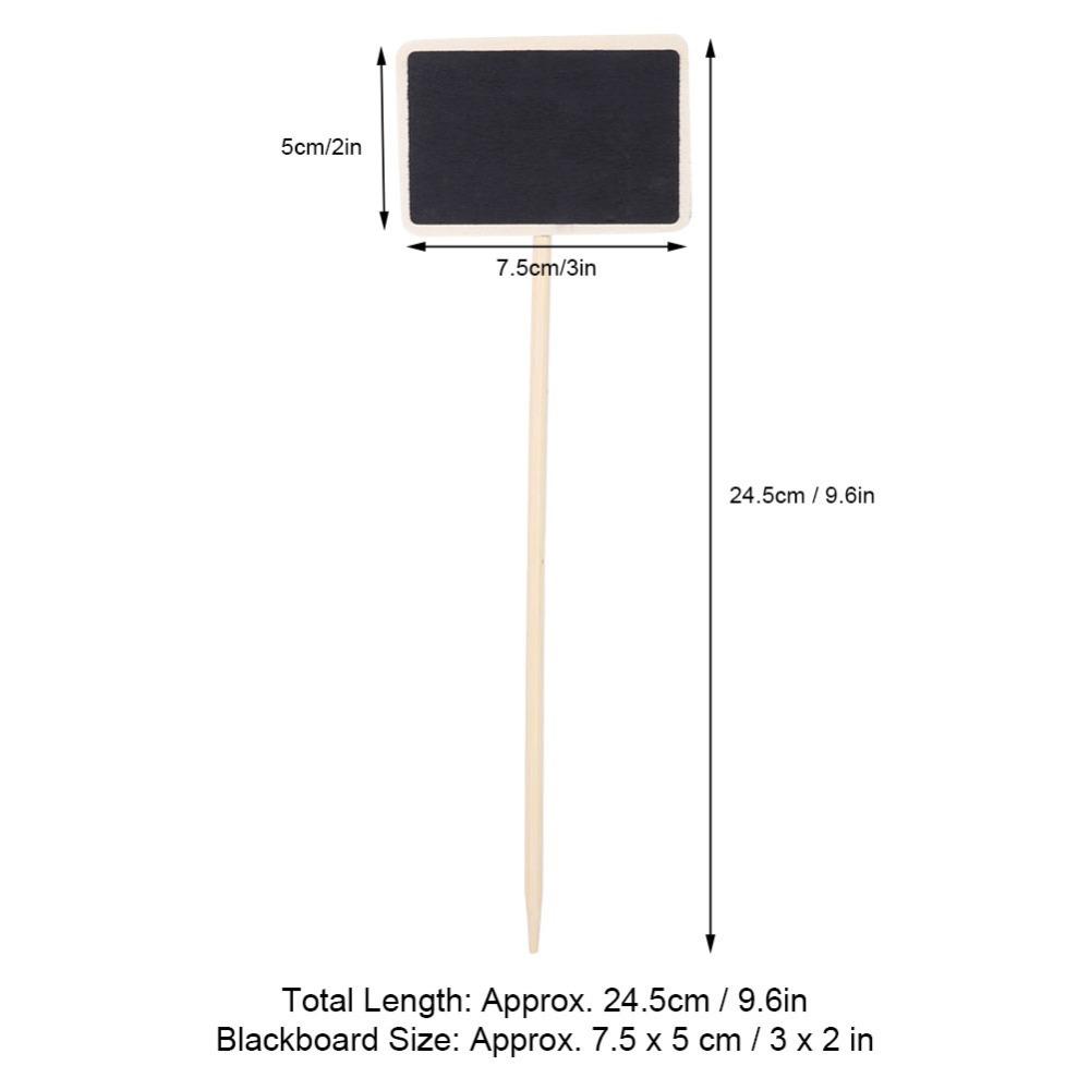 20PCS Wood Plant Label Long Round Rod Reusable Chalkboard Plant Labels Portable Rectangular Chalkboard Mini Chalkboard Signs