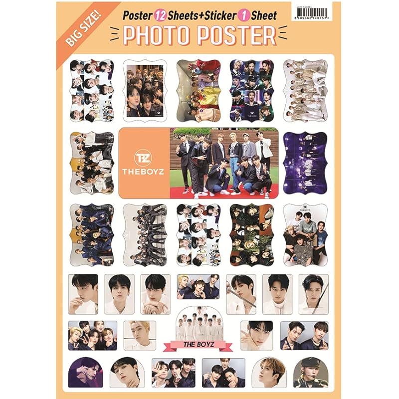 THE BOYZ the boys Goods poster 12 pieces + sticker set 1 piece 12 Poster 1 Sticker Set (the boyz)