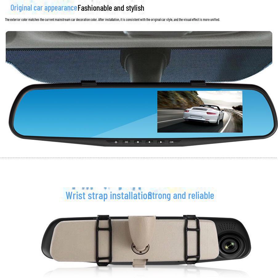 3,5 hüvelykes, kétlencsés tolatókép visszapillantó tükörrögzítő hurokrögzítéssel