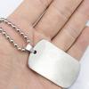 Men's Women's Punk Fashion 316L Stainless Steel Polished Rectangular Dog Tag Necklace