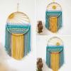 Makramee Wandbehang Wandteppich Boho Sonne Wanddeko, Bunte Handgefertigte Traumfänger Gewebte Wandteppiche für Wohnzimmer Zuhause 23,6" L x 11,8" B